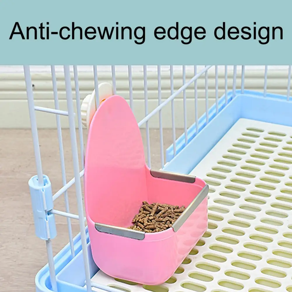 

40%HOTFeeder Bowl Anti-falling Anti-bite Edge Large Capacity PP Plastic Hanging Design Rabbit Bowl Pet Supplies