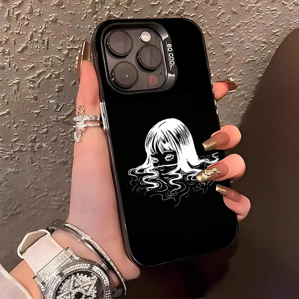 Фото Чехол-бампер I-Ito J-Junji T-Tomie для iPhone 17 Air, 16, 15, 14 Plus, 13, 12, 11 Pro, XS Max, серебристо-черный №5