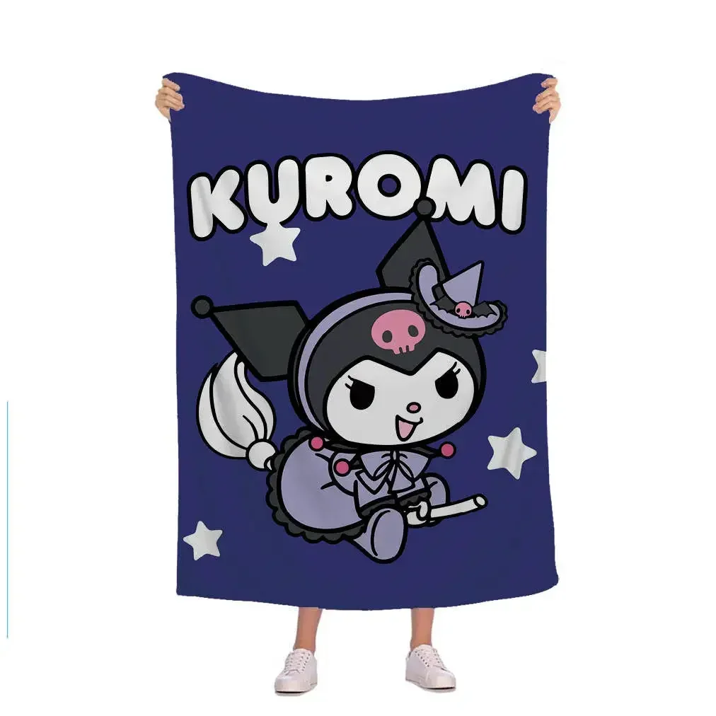 

3D Sanrio Kuromi Blanket Cartoon Blanket Flannel Blanket Warm and Comfortable Two Dimensions Best Birthday Gift