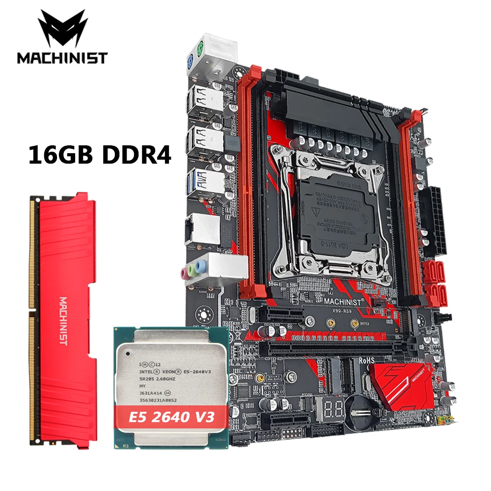 Комплект материнской платы Machinsit X99 LGA 2011-3 с процессором Xeon E5 2640 V3 и 16 Гб