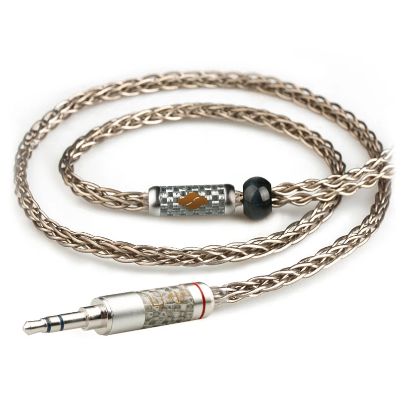 

xiaofan MM 8 Core Sterling Silver Upgrade Cable 2.5/3.5/4.4mm Balanced Cable With MMCX/2pin Connector For sony ex1000 ie80 se846