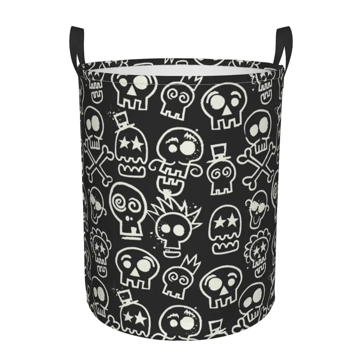 

Sketchy Skull Repeat In Black Dirty Laundry Basket Waterproof Home Organizer Basket Clothing Kids Toy Storage Basket