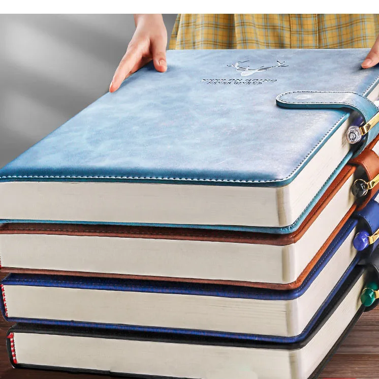 

A4 Notebook Ultra-thick Thickened Notepad Business Soft Leather Work Meeting Record Book Office Diary Sketchbook Students Cute