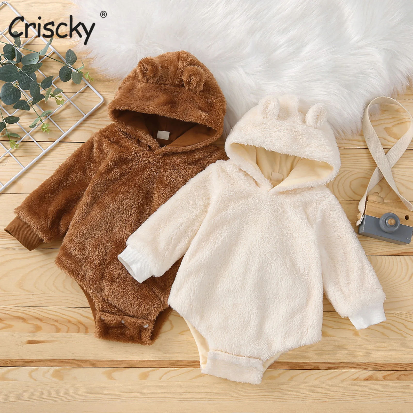 

Criscky Newborn Baby Romper Winter Infant Baby Girls Boys Clothes Fleece Baby Jacket Coat Warm Hooded Baby Jumpsuit Clothes