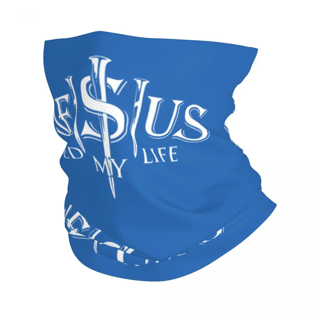 

Jesus Saved My Life Winter Headband Neck Warmer Hiking Cycling Tube Scarf Christ Religion Christian Faith Face Bandana Gaiter