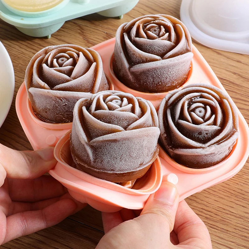 

Rose Ice Cube Tray Silicone Ice Mold for Whiskey Cocktail DIY Homemade Ice Cream Mold Bar Home Kitchen Accessories Summer Party