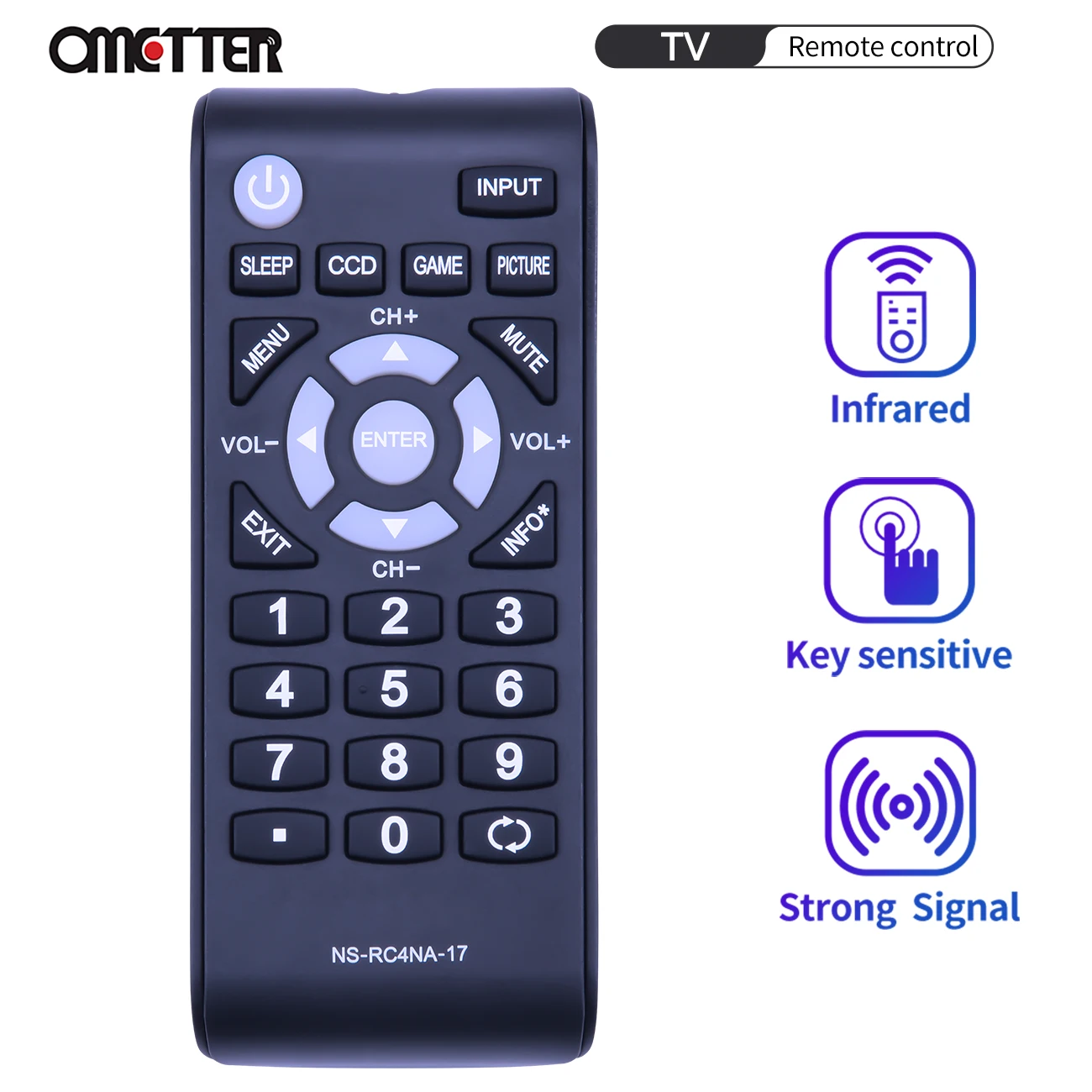 

New NS-RC4NA-17 For Insignia LCD TV Remote Control NS-24D310NA17 NS-24D510MX17 NS-24D510NA17 NS-32D310MX17 NS-32D310NA17 NS-32D3