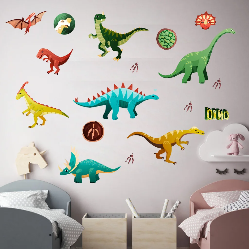 Luminous Wall Stickers Creative Glowing Cartoon Dinosaur Set Stickers Children Luminous Wall Stickers for Kids Room