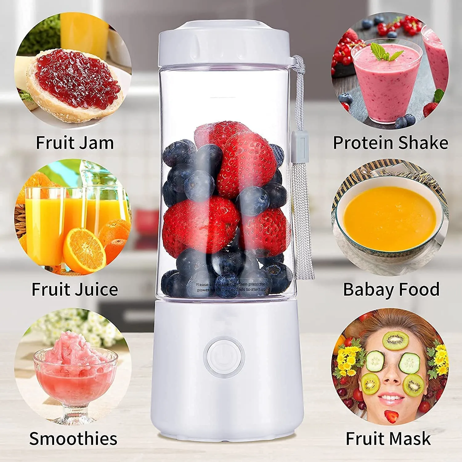 

2022 портативная соковыжималка для свежего сока, 400 мл, USB блендер, 6 соковыжималок, соковыжималка Bluit-in 4000 мАч, миксер для фруктового сока