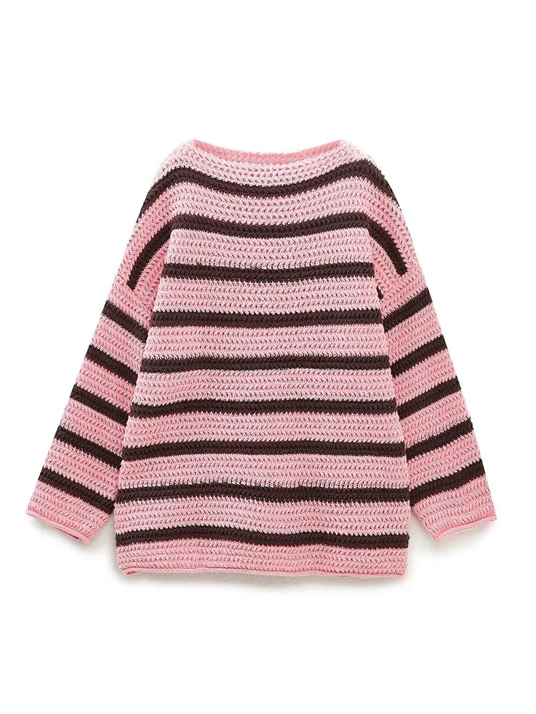 

Женский трикотажный свитер с круглым вырезом и длинным рукавом