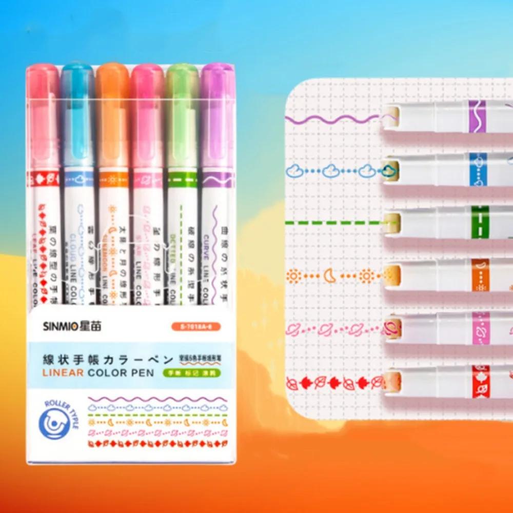 6 шт./набор яркие цветные маркеры в форме сердца