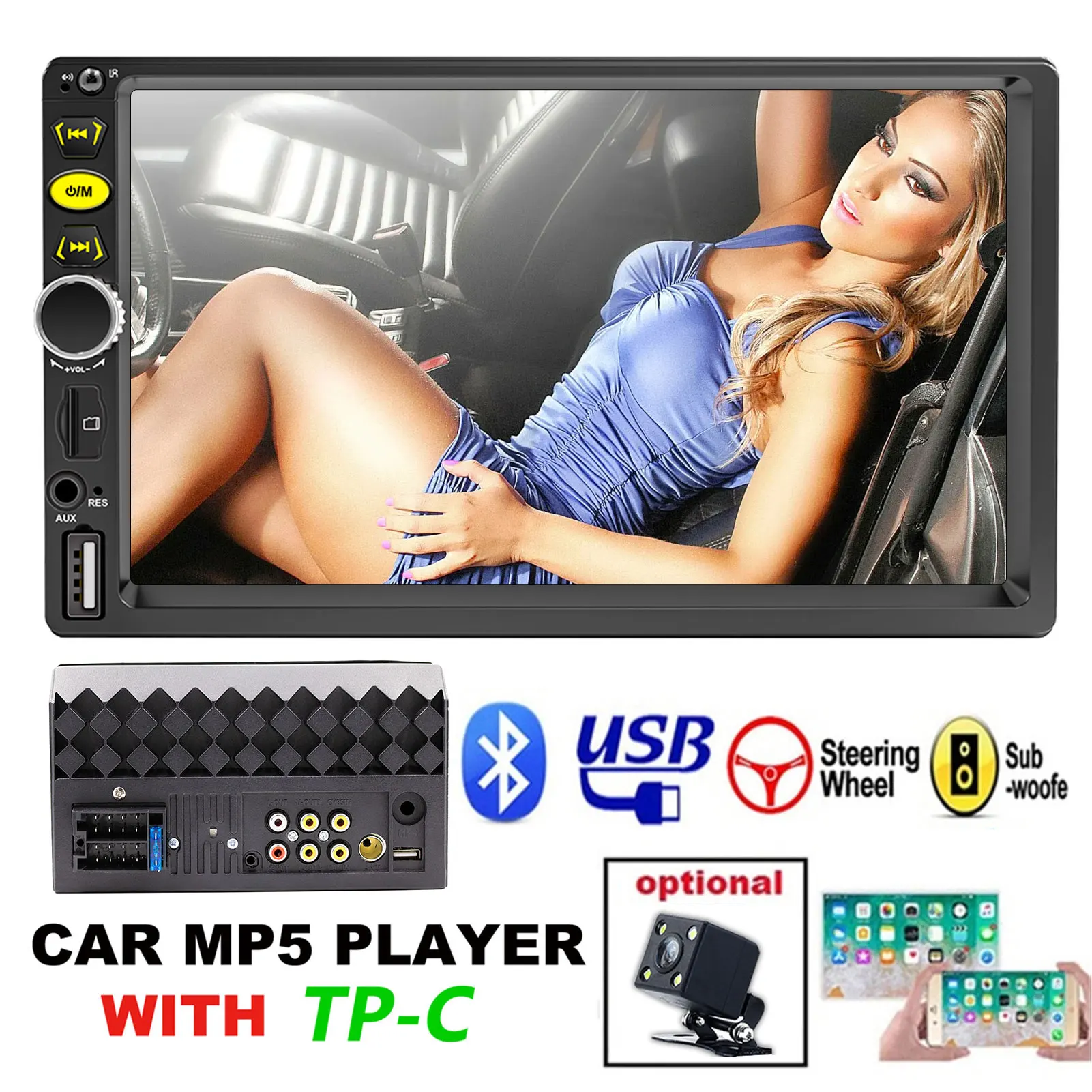 Автомобильный мультимедийный плеер с сенсорным экраном стерео-магнитола на Android