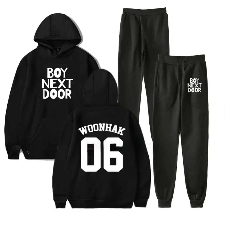 KPOP BOYNEXTDOOR album 2 Piece Set Tracksuit Women Sportwear Fleece Hoodies Pullover Sweatshirts Jogger Pants Warm Outfits