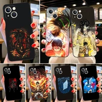 anime attack on titan phone case funda for iphone 13pro 12 11 pro max xr x xs mini pro max for 6 6s 8 7 plus design cover