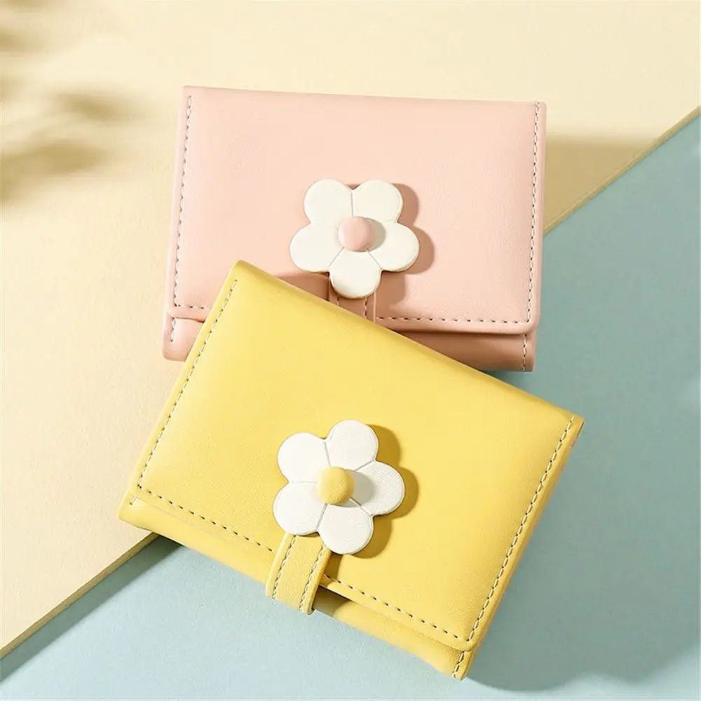 

Новый женский кошелек, короткий маленький кошелек тройного сложения, Женский кошелек с несколькими кармашками для карт, кошелек для монет, ...