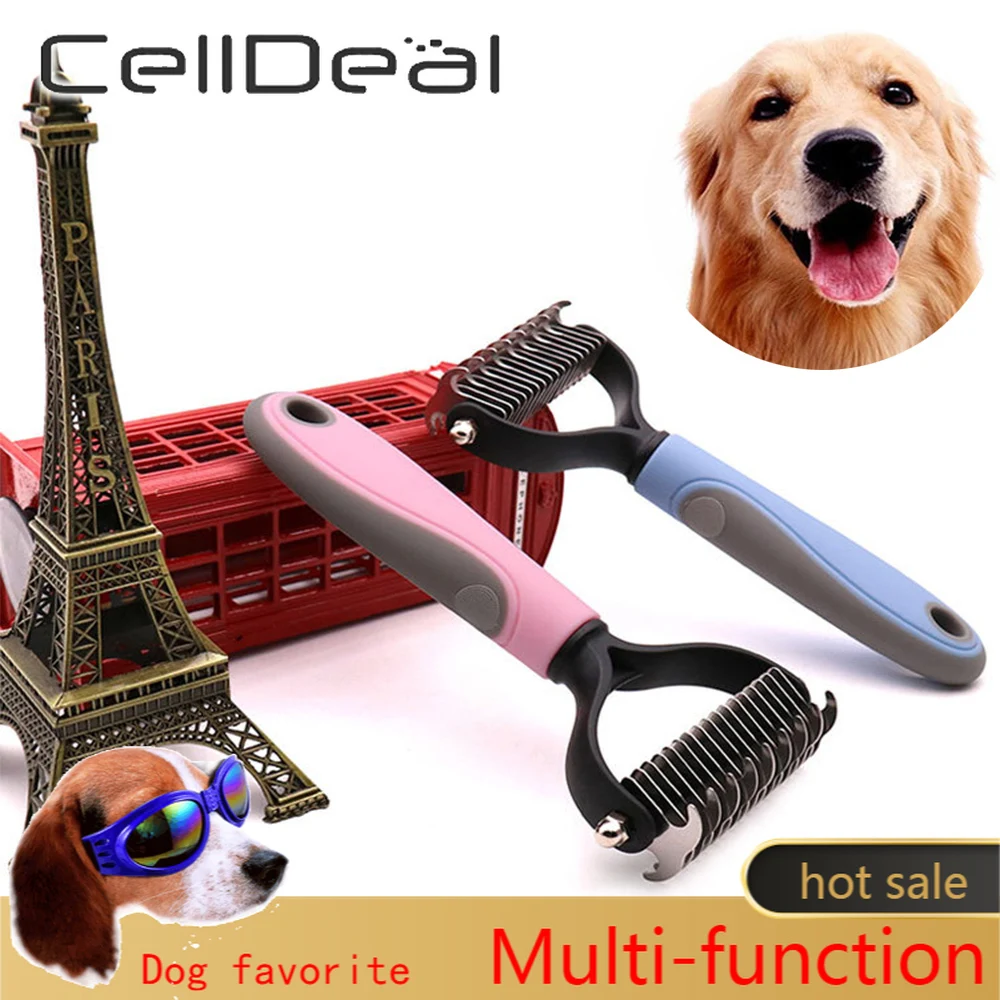 

1PCS Dogs Hair Removal Comb Cat Detangler Fur Trimming Dematting Deshedding Brush Grooming Tool For matted Long Hair Curly Pet