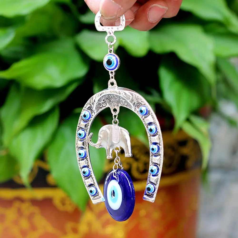 Турецкий синий глаз настенная Подкова со слоном Автомобильная подвеска