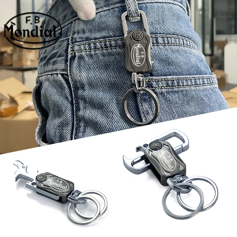 

For FB Mondial Flat Track HPS 125 300 Hipster Imola SMT SMX 125 Enduro Motard CNC Motorcycle Keychain Accessories Key Ring Zinc