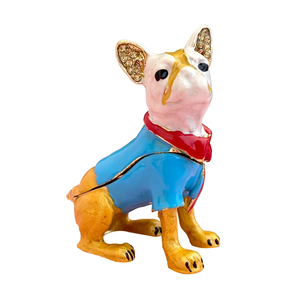 Металлическая верная собака статуэтка инкрустированная Ювелирная шкатулка