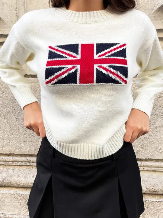 Топ в европейском и американском стиле женский осенне-зимний свободный свитер с