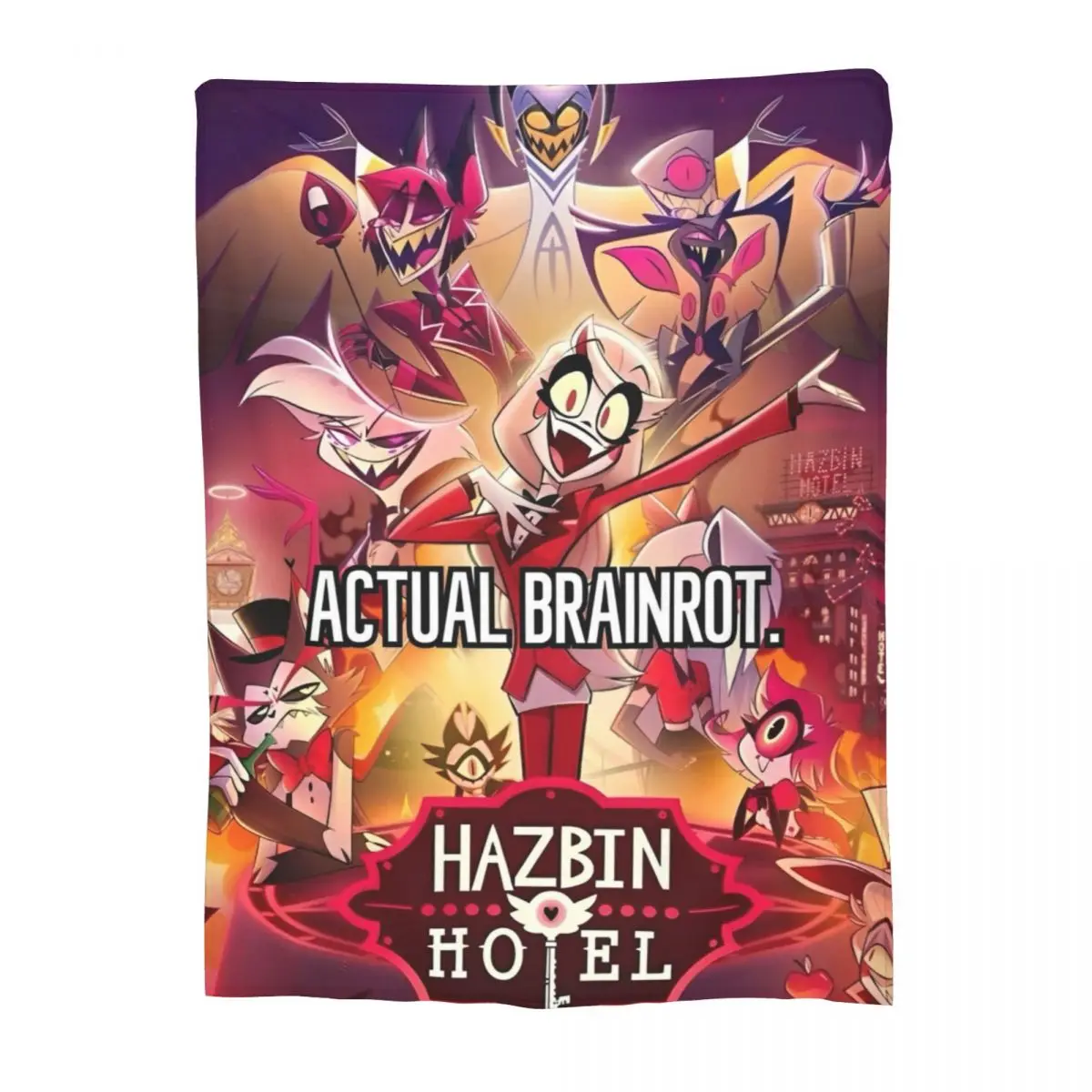 Анимированное одеяло H-HazbinHotels фланелевое летнее многофункциональное теплое с