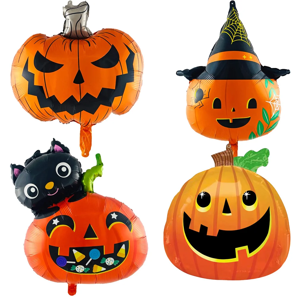 

4Pcs Pumpkin Foil Balloons for Halloween Party Decorations Thanksgiving Day Supplies Happy Halloween Decor