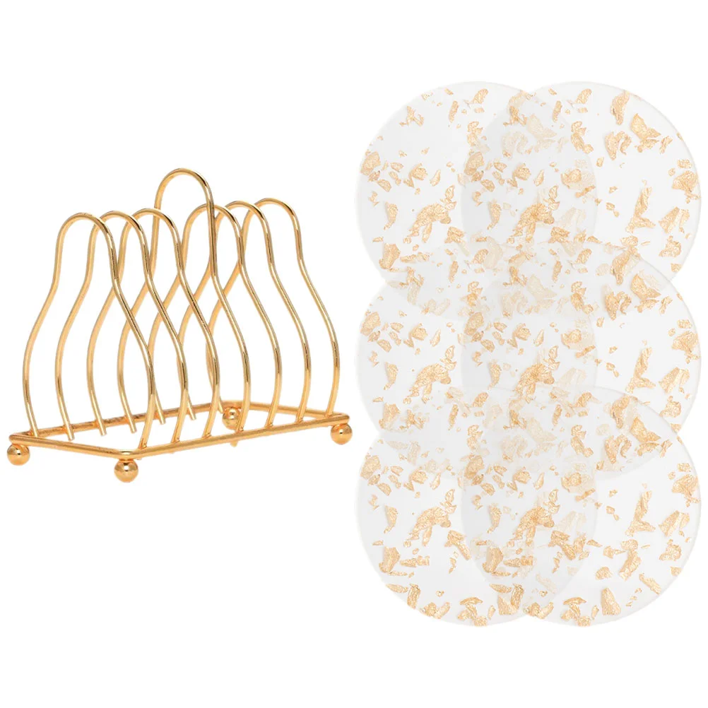 

Coasters Coaster Acrylic Mats Drink Mat Cup Table Hot Holder Mug Coffee Pad Absorbent Tableware Farmhouse Clear Heat Gold
