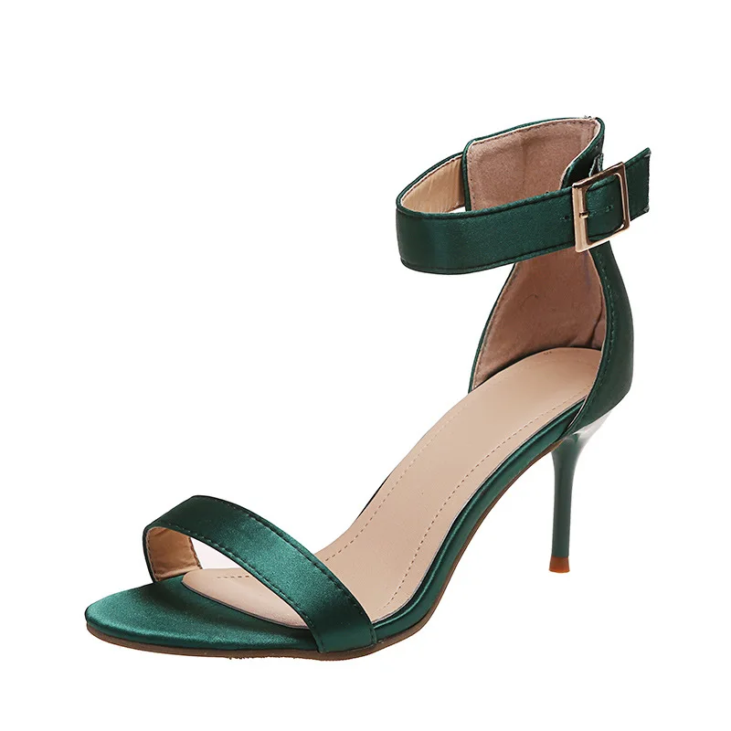 

Women Summer New 2022 High Heels Woman Sandal Ladies Shoe Design Buckle Peep Toe Elegant Party Wedge Woman Shoe Large Size 36-43