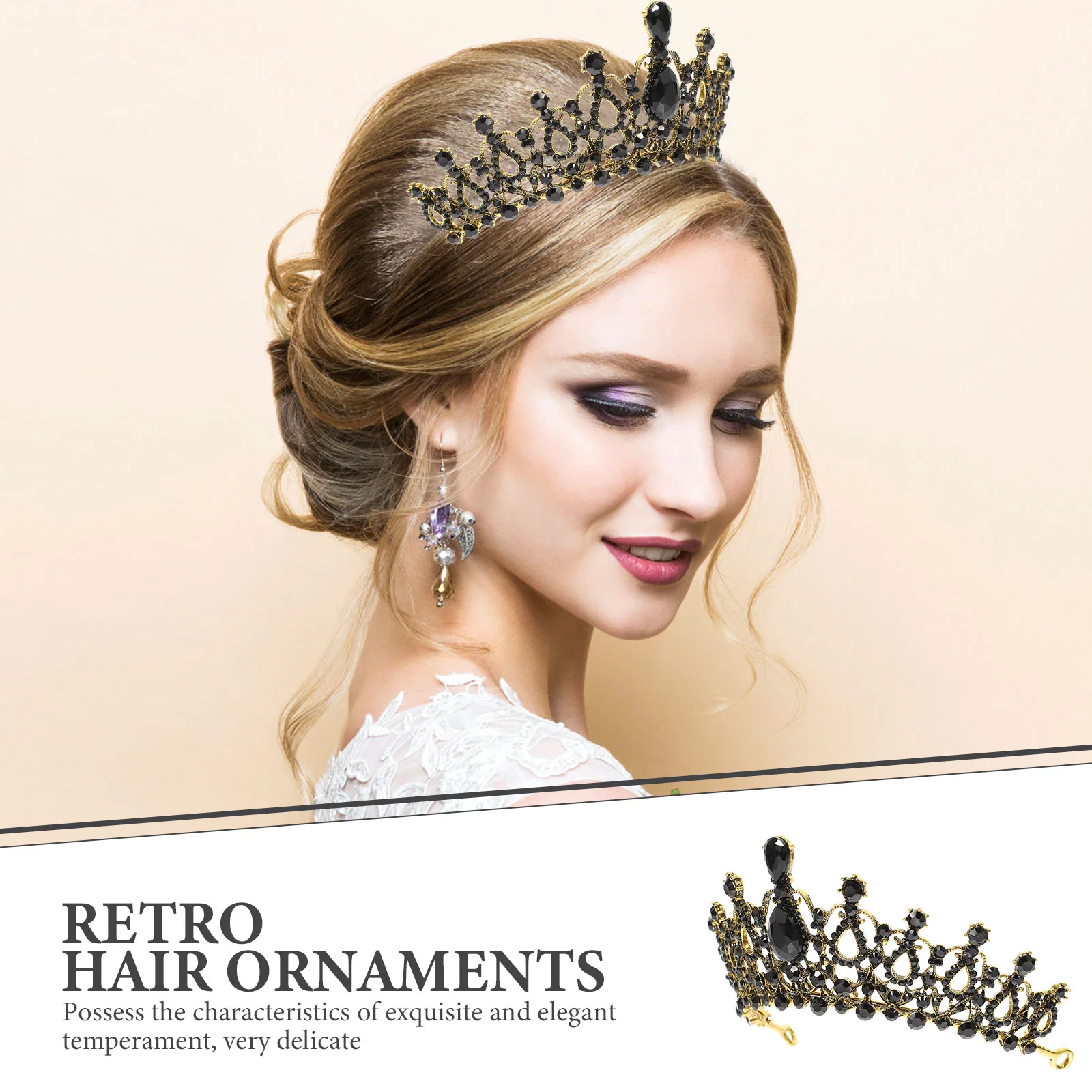 

Rhinestone Handcrafted Graceful Headband Baroque Wedding Tiara for