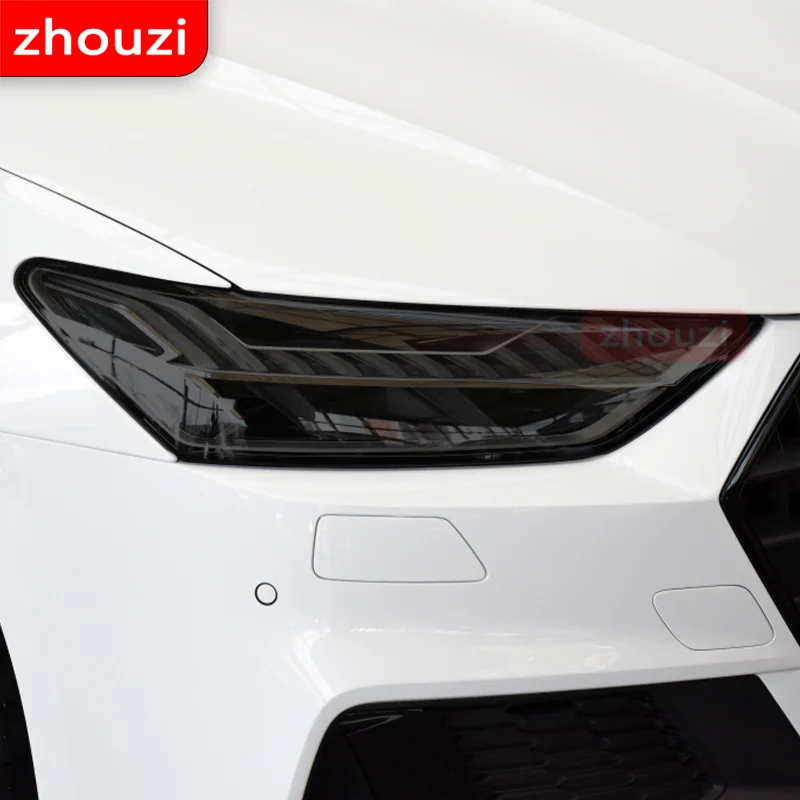 

Тонировка для передних фар автомобиля Audi A7 S7 4K 2019-настоящее время, Черная защитная пленка, защитная задняя фара, прозрачная наклейка из ТПУ, ...