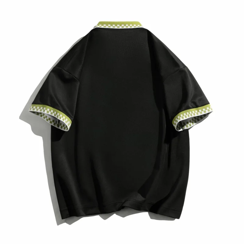 Men T-shirt Polo Malbon Wear Golf Summer Men's Street Color Loose Short Sleeve Retro Hip Hop Top