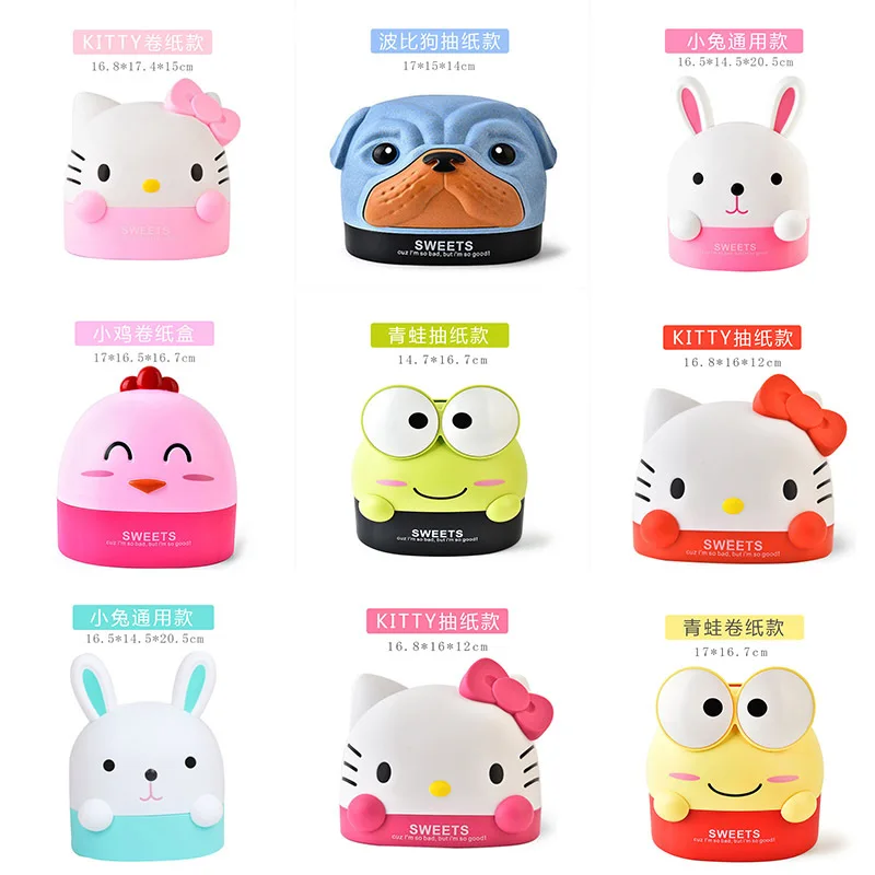 

Sanrioed HelloKittys Mymelody KEROPPI Living Room Napkin Box Cute Roll Paper Roll Tissue Box Drawer Paper Box