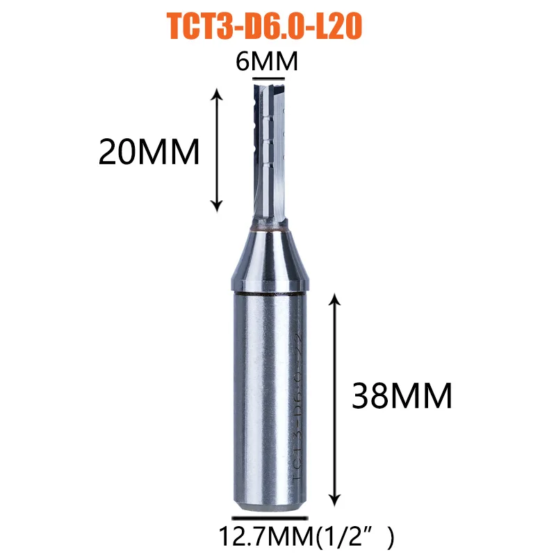 

Dreanique 1 шт. TCT обрезная фреза 1/2 хвостовика 3 флейты прямая твердосплавная фреза с ЧПУ для фанеры ДСП МДФ дерева