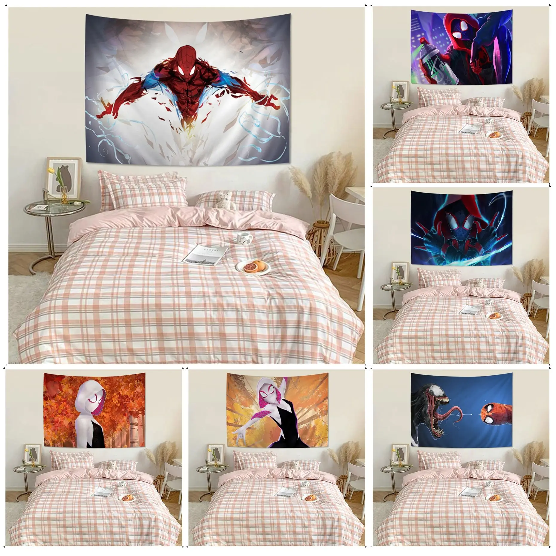 

Disney Spider Man DIY Wall Tapestry Hippie Flower Wall Carpets Dorm Decor Wall Hanging Sheets