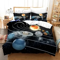 space galaxy bedding set bedspread single twin full queen king size sky stars planet bed set aldult kid duvetcover 09