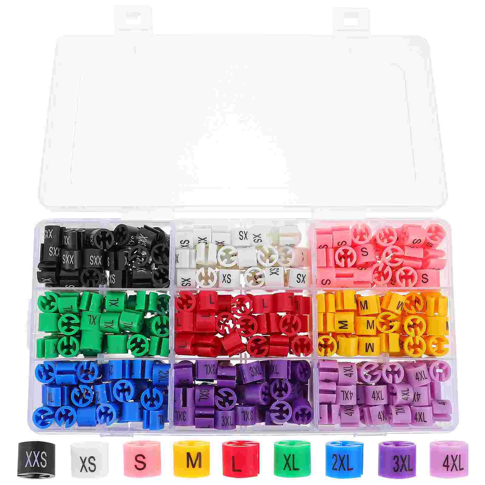

Hanger Size Buckle Clothes Markers Color-Coding Garment Sizes Assortment Kit Plastic