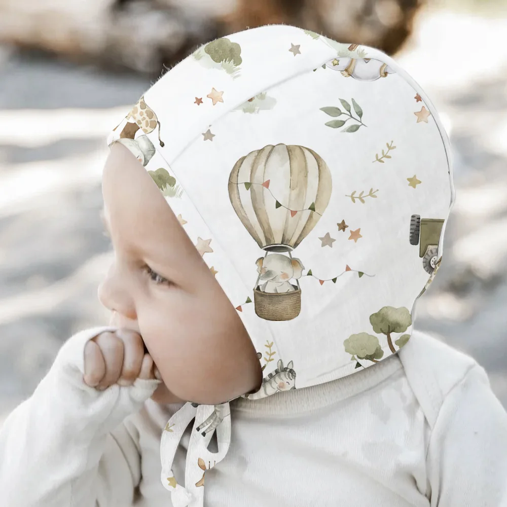 Детская шапка из хлопкового материала милый стиль всесезонная подходит для