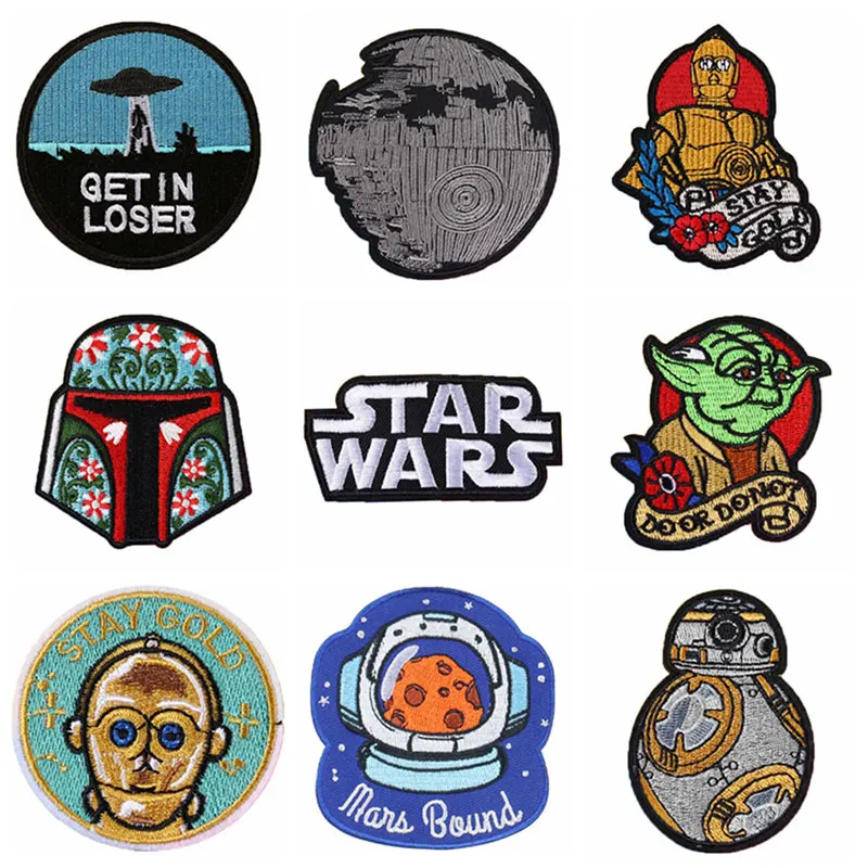 

DIY Embroidery Stickers/hot Comfort Clothing Patch/flying Saucer Patch Clothing/UFO Badge Patch/space Letters on Clothing