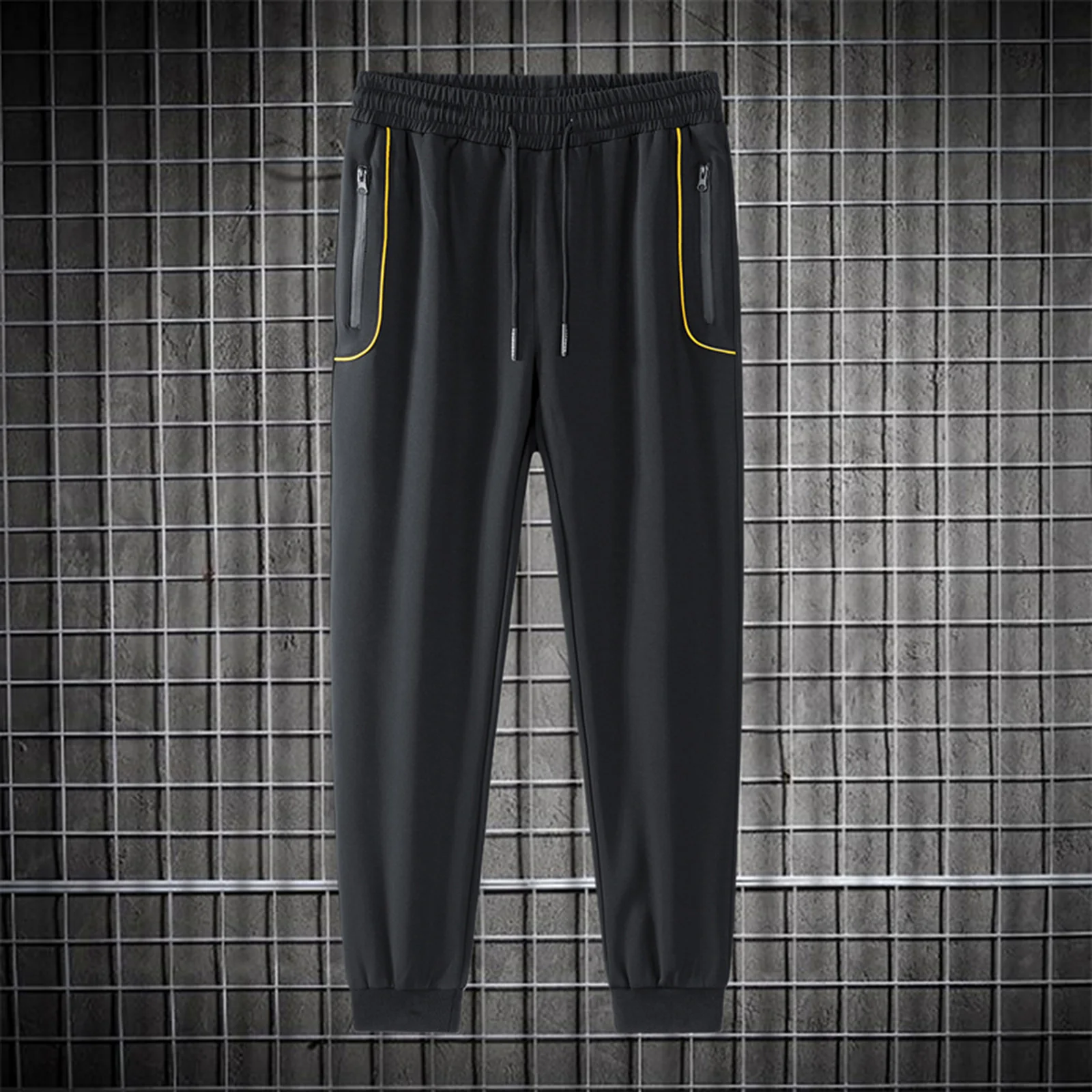 

Mens Casual Fitness Patchwork Bodybuilding Pocket Skin Full Length Sports Pants Lavender Pants Men