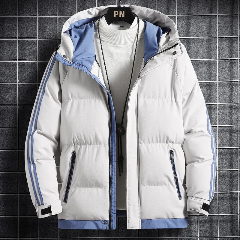 2022 Autumn Winter New Down Jacket Men's Hooded Thickened Warm Jacket Men's Fashion Casual Padded Jacket Men's Jacket Clothing