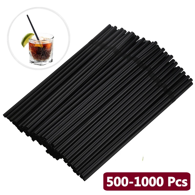 

Соломинки одноразовые черные для напитков, 500-1000 шт.
