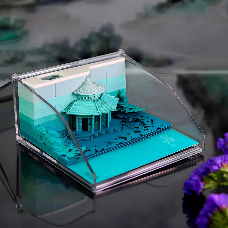 

Блоки записей omoshiking 3D, блоки для записей, 160 листов, блокнот в Королевском саду, 3D бумажные блокноты, Стикеры для заметок, скрапбукинг, оригин...