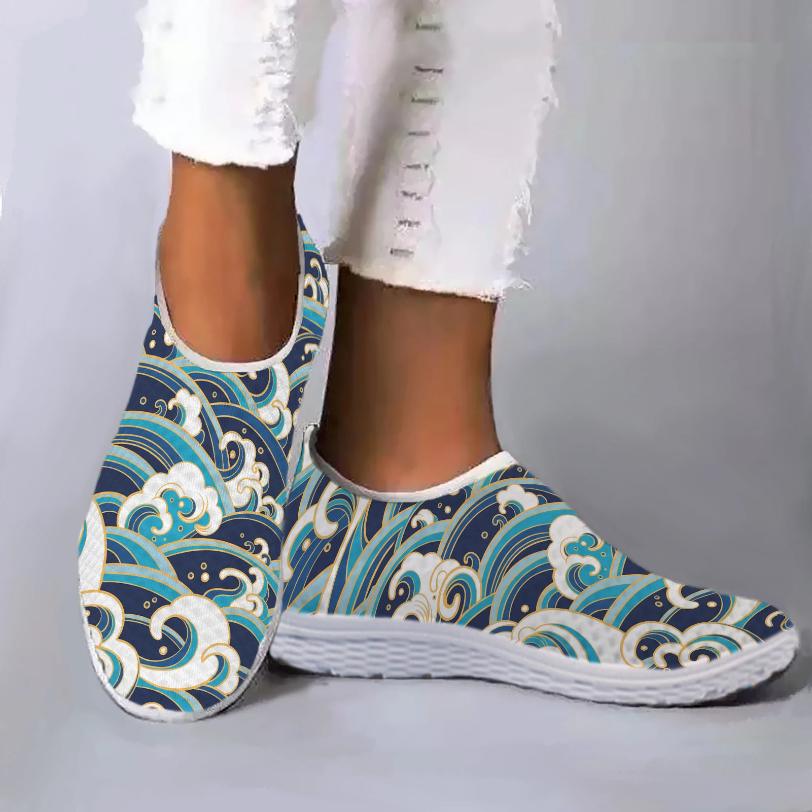 

INSTANTARTS Fashion Wave Design Lightweight Women's Walking Shoes Comfortable Leisure Shoes Outdoor Tennis Shoes Zapatos