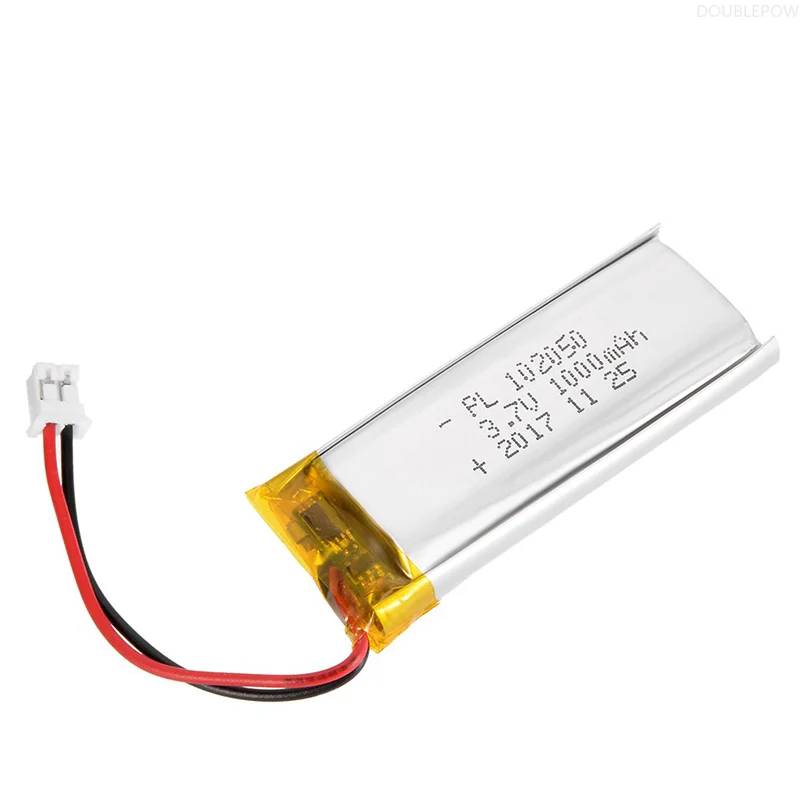 

3.7V 102050 Lipo Cells,1000mah Lithium Polymer Rechargeable Battery for GPS Recording Pen LED Light Beauty Instrument MP3