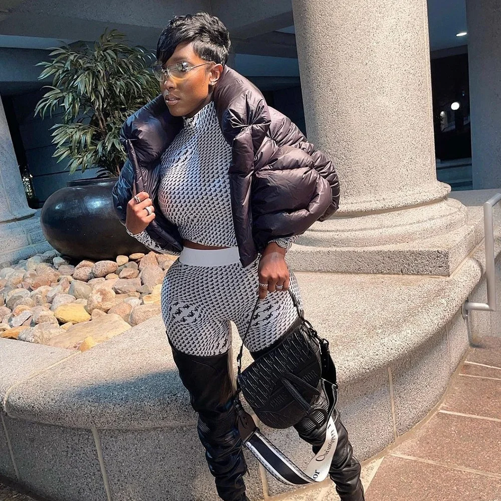 Fall Winter Solid Down Coat Puffer Jacket and Coats for Women Bubble Outerwear Cropped Outwear Oversized Clothing