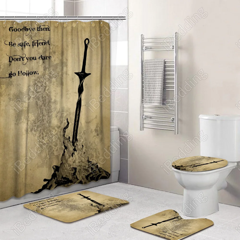 Набор ковриков для ванной комнаты Темные души полый Противоскользящий коврик