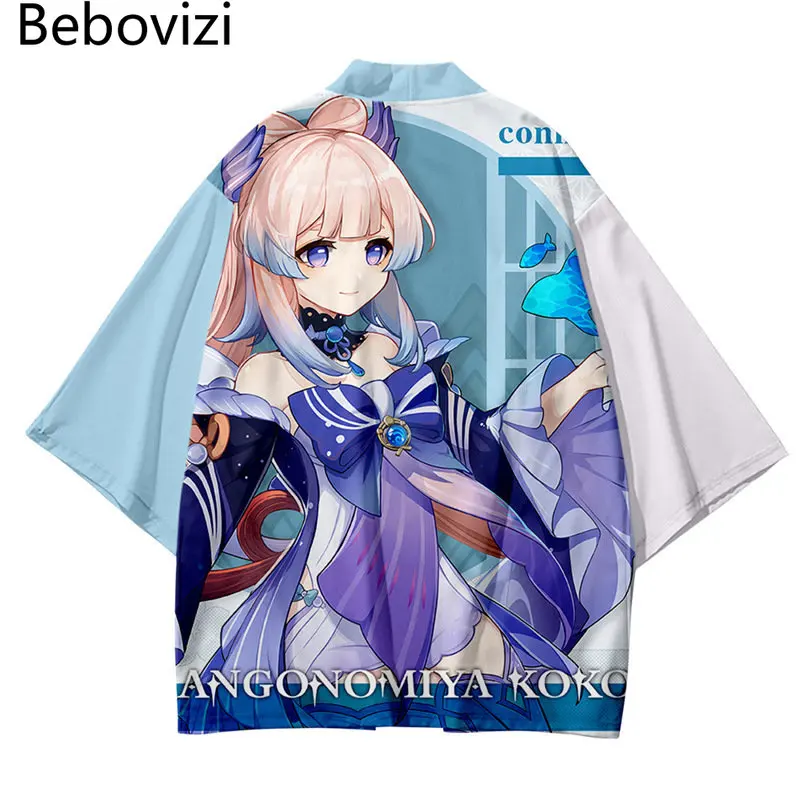 

Cardigan Beach Yukata Fashion Traditional Haori Japanese Anime Print Cosplay Kimono Harajuku Women Men Summer Casual Shirts