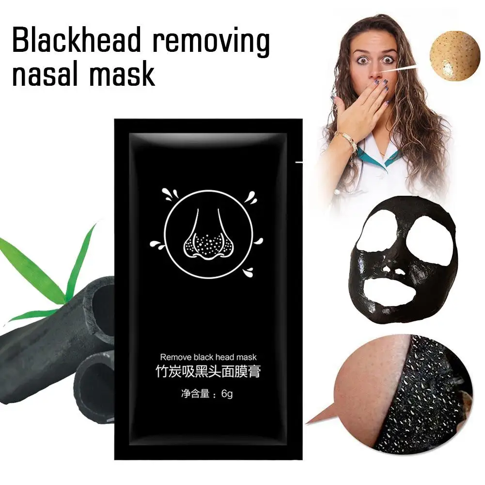 

Bamboo Charcoal Blackhead Removing Facial Mask Shrinks Cleaning Skin Pores Mud And Acne Nose Film Tears Care Removing Mask V2Y0