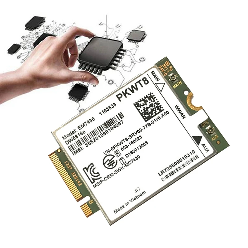 EM7430 DW5816E Модуль 4G LTE + 2 антенны GOBI6000 Запчасти для Dell Latitude 7280 7285 7290 7389 7390 7480 7490 E7470 Cat6