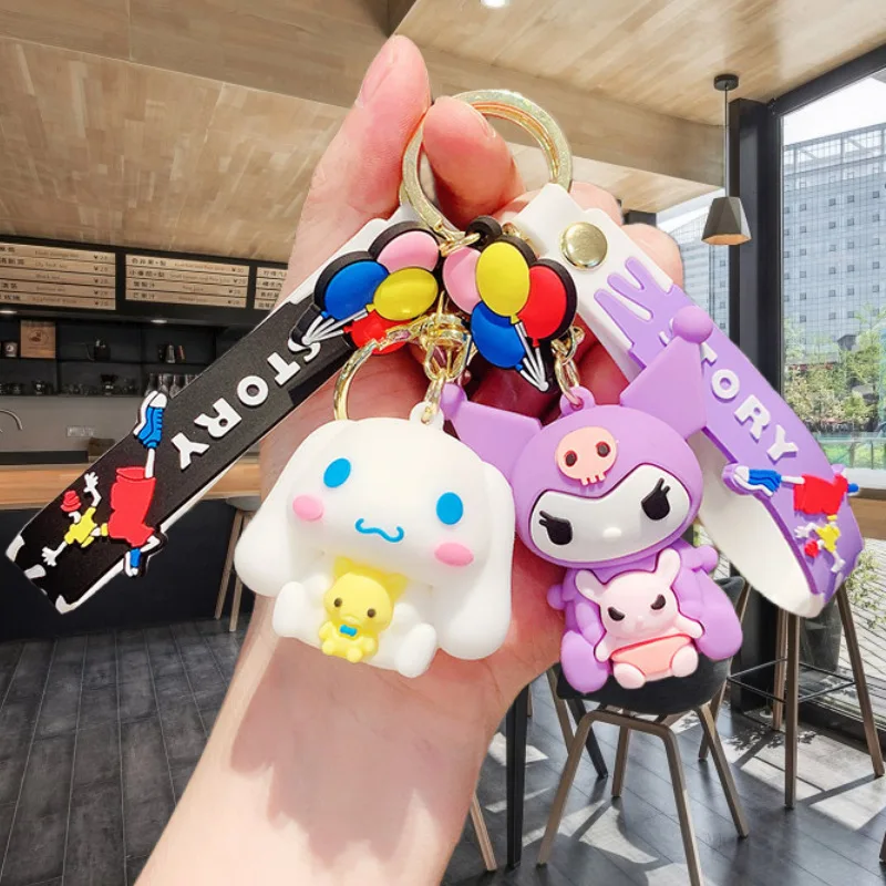 

Sanrio Kuromi My Melody Cinnamoroll Keychain Cute Cartoon Doll Keyring Bag Pendant Keyholder Creative Bag Charm Accessories